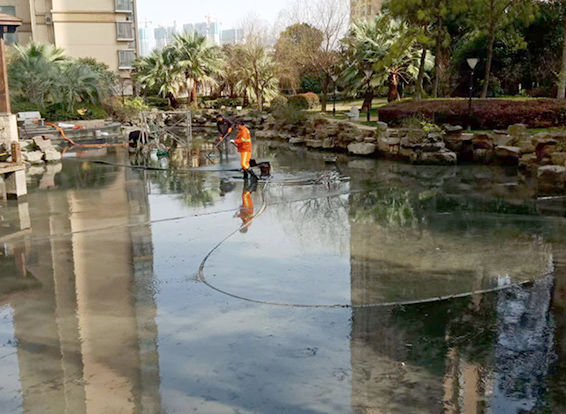 易县景观池淤泥清理